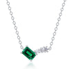 Wholesale Women's Geometric Anise Cultivation Emerald 925 Silver Inlay Clavicle Chain Necklace