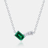 Wholesale Women's Geometric Anise Cultivation Emerald 925 Silver Inlay Clavicle Chain Necklace