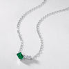 Wholesale Women's Geometric Anise Cultivation Emerald 925 Silver Inlay Clavicle Chain Necklace