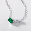Wholesale Women's Geometric Anise Cultivation Emerald 925 Silver Inlay Clavicle Chain Necklace