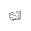 Wholesale Women's Geometric Asymmetrical Open Ring Titanium Steel Electroplated