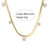 Wholesale Women's Geometric Asymmetrical Round Zircon Stainless Steel And Titanium Steel Electroplated Snake Bone Chain Necklace