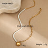Wholesale Women's Geometric Baroque Imitation Pearl Stainless Steel 18K Electroplated Necklace Light Luxury Jewelry