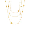 Wholesale Women's Geometric Bearshaped Heart Cross Stainless Steel And Titanium Steel Ball Chain Sweater Chain With Goldplated Inlaid Artificial Gemstones And Semiprecious Stones