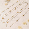 Wholesale Women's Geometric Bearshaped Heart Cross Stainless Steel And Titanium Steel Ball Chain Sweater Chain With Goldplated Inlaid Artificial Gemstones And Semiprecious Stones