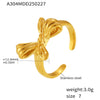 Wholesale Women's Geometric Bow Stainless Steel Electroplated Open Ring