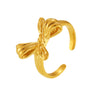 Wholesale Women's Geometric Bow Stainless Steel Electroplated Open Ring