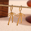 Wholesale Women's Geometric Bow Stainless Steel 18K Gold Plated Fashion Earrings