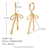 Wholesale Women's Geometric Bow Stainless Steel 18K Gold Plated Fashion Earrings
