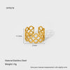 Wholesale Women's Geometric Bow Wave Doublelayer Open Ring 18K Gold Plated Stainless Steel