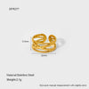 Wholesale Women's Geometric Bow Wave Doublelayer Open Ring 18K Gold Plated Stainless Steel