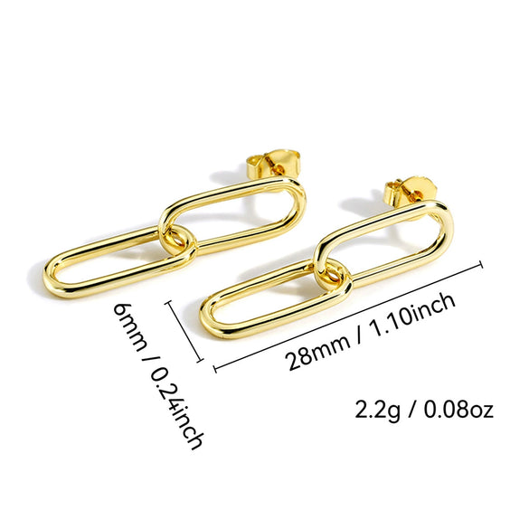 Wholesale Women's Geometric Brass Electroplated Oval Wind Earrings