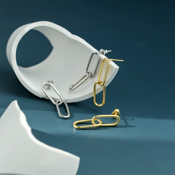 Wholesale Women's Geometric Brass Electroplated Oval Wind Earrings