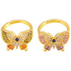 Wholesale Women's Geometric Butterfly Shape Copper Ring With Electroplating And Diamond Design Sense Fashion Style