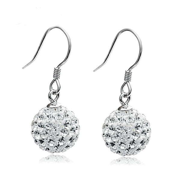 Wholesale Women's Geometric Cartoon Style S925 Sterling Silver Stud Earrings With Inlaid Crystal
