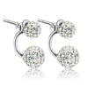 Wholesale Women's Geometric Cartoon Style S925 Sterling Silver Stud Earrings With Inlaid Crystal