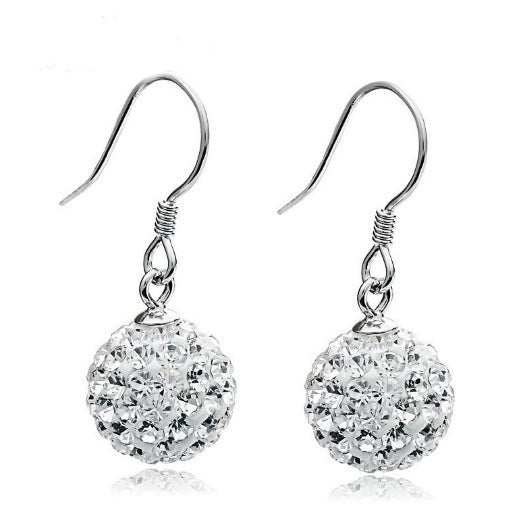 Wholesale Women's Geometric Cartoon Style S925 Sterling Silver Stud Earrings With Inlaid Crystal