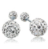 Wholesale Women's Geometric Cartoon Style S925 Sterling Silver Stud Earrings With Inlaid Crystal