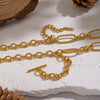 Wholesale Women's Geometric Casual Style Oneword Tassel Pendant Necklace With 18K Real Gold Pvd Furnace Vacuum Plating