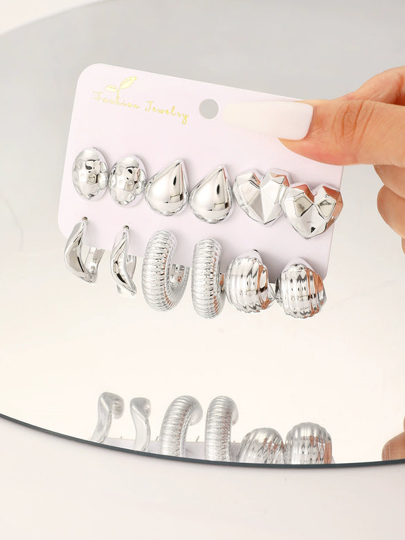 Wholesale Women's Geometric Ccb Electroplated Earrings