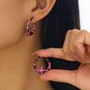 Wholesale Women's Geometric Circle And Leopard Print Alloy Electroplated Stainless Steel Earrings
