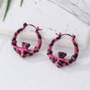 Wholesale Women's Geometric Circle And Leopard Print Alloy Electroplated Stainless Steel Earrings