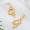 Wholesale Women's Geometric Circle Dolphin Electroplated Alloy And Stainless Steel Earrings
