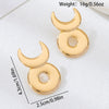 Wholesale Women's Geometric Circle Moon Alloy Electroplated Earrings With Stainless Steel Ear Needles
