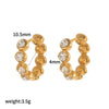 Wholesale Women's Geometric Circle Stainless Steel Diamondencrusted Hoop Earrings With Vacuum Plating In The Furnace