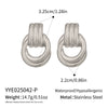 Wholesale Women's Geometric Circular Colorblocked Stainless Steel Earrings With Vacuum Real Gold Plating In Pvd Furnace
