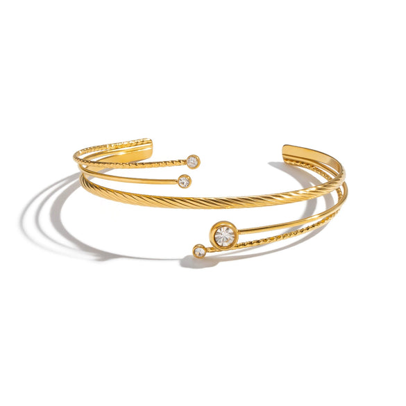 Wholesale Women's Geometric Cold Style Stainless Steel Gold Plated Bracelet Jewelry
