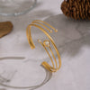 Wholesale Women's Geometric Cold Style Stainless Steel Gold Plated Bracelet Jewelry