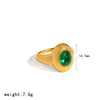 Wholesale Women's Geometric Colored Diamond Pendant Necklace Ring Jewelry Set In Titanium Steel With Pvd Furnace Vacuum Real Gold Plating