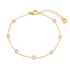 Wholesale Women's Geometric Colored Diamond Stainless Steel Titanium Steel Bracelet With 18K Vacuum Gold Plated Electroplating Treatment