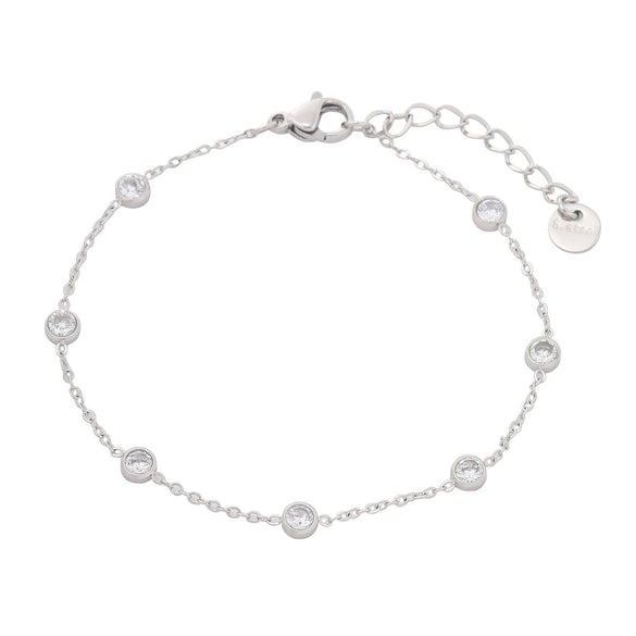 Wholesale Women's Geometric Colored Diamond Stainless Steel Titanium Steel Bracelet With 18K Vacuum Gold Plated Electroplating Treatment
