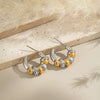 Wholesale Women's Geometric Contrasting Color Twist Earrings In Stainless Steel With Electroplating