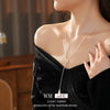 Wholesale Women's Geometric Copper Alloy Electroplated Brushed Water Drop Pendant Clavicle Necklace