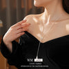 Wholesale Women's Geometric Copper Alloy Electroplated Brushed Water Drop Pendant Clavicle Necklace