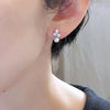 Wholesale Women's Geometric Copper Artificial Pearl And Zircon Earrings With Electroplating