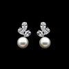Wholesale Women's Geometric Copper Artificial Pearl And Zircon Earrings With Electroplating
