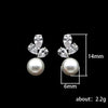 Wholesale Women's Geometric Copper Artificial Pearl And Zircon Earrings With Electroplating