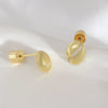 Wholesale Women's Geometric Copper Coffee Bean Earrings With Electroplating