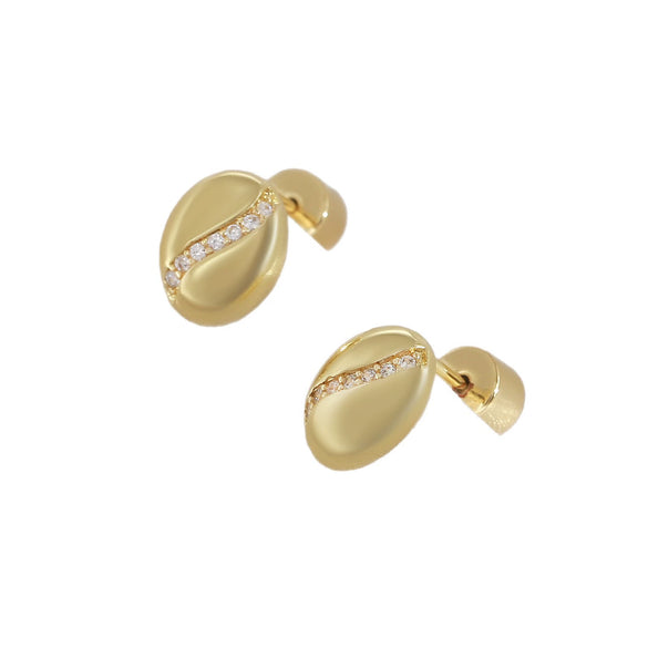 Wholesale Women's Geometric Copper Coffee Bean Earrings With Electroplating