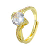 Wholesale Women's Geometric Copper Diamondencrusted Ring Square Princess Style
