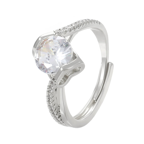 Wholesale Women's Geometric Copper Diamondencrusted Ring Square Princess Style