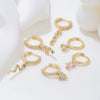 Wholesale Women's Geometric Copper Earrings Inlaid Zircon With Snake And Animal Patterns