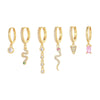 Wholesale Women's Geometric Copper Earrings Inlaid Zircon With Snake And Animal Patterns