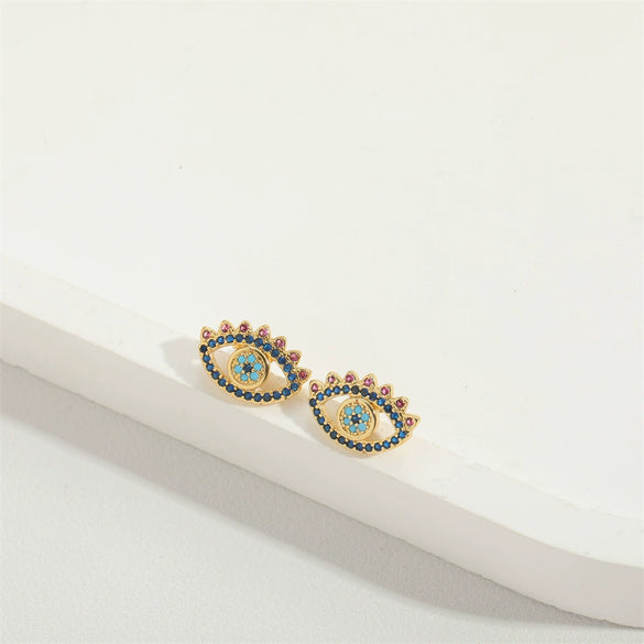 Wholesale Women's Geometric Copper Earrings With Facial Features And Expressions Style And Electroplating Treatment