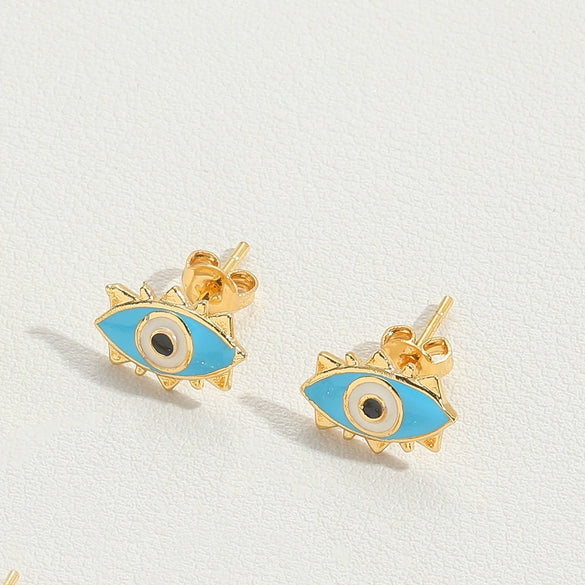 Wholesale Women's Geometric Copper Earrings With Facial Features And Expressions Style And Electroplating Treatment