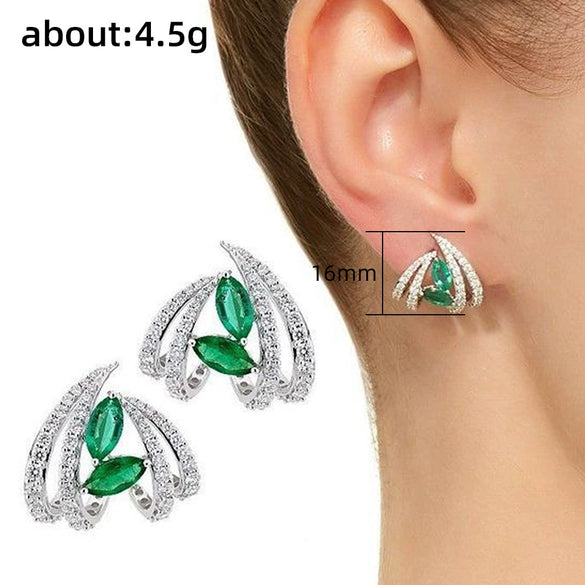 Wholesale Women's Geometric Copper Earrings With Flower And Leaf Patterns Allmatch And Fashionable